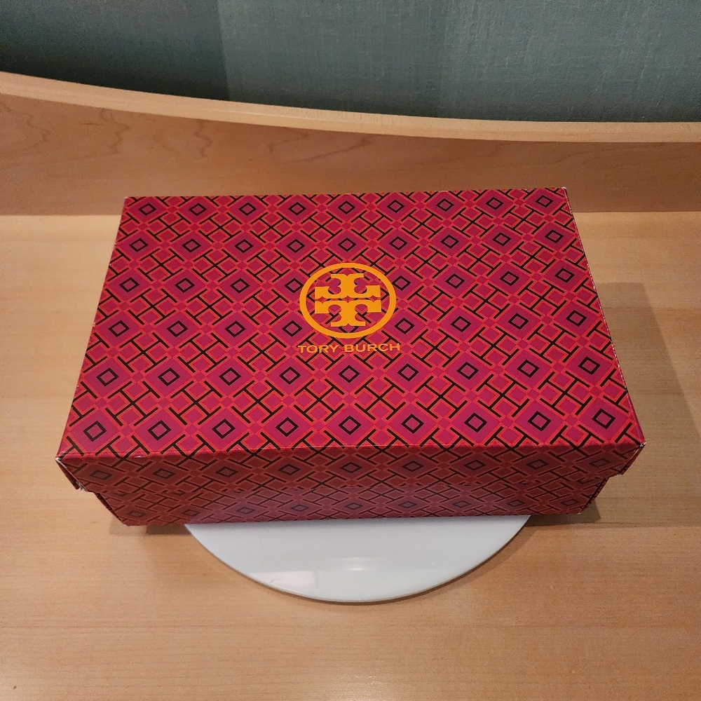 🔥Tory Burch | Red Perrine Mules with Gold Accents - Picture 16 of 17